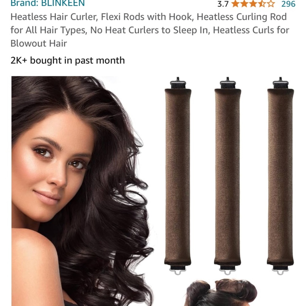 Heatless Overnight Flexi Rods with Hook Blowout Curls Brown Sleep in for All Hai